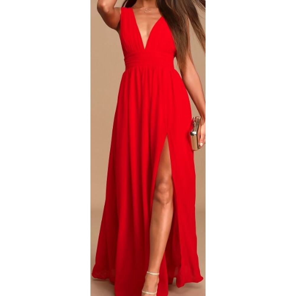 Lulu's Red Maxi Dress